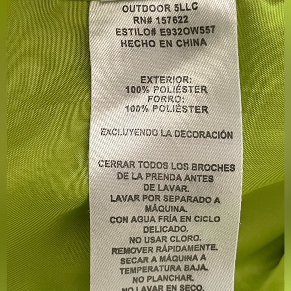 Eddie Bauer Boys Blue and Green Raincoat full zip with Hood Size S (7/8) - Picture 12 of 16